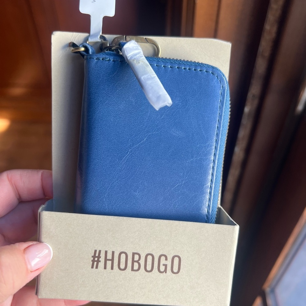 HOBO Move Genuine Leather Womens Mini Wallet Atlantis Blue One Size - Picture 3 of 5